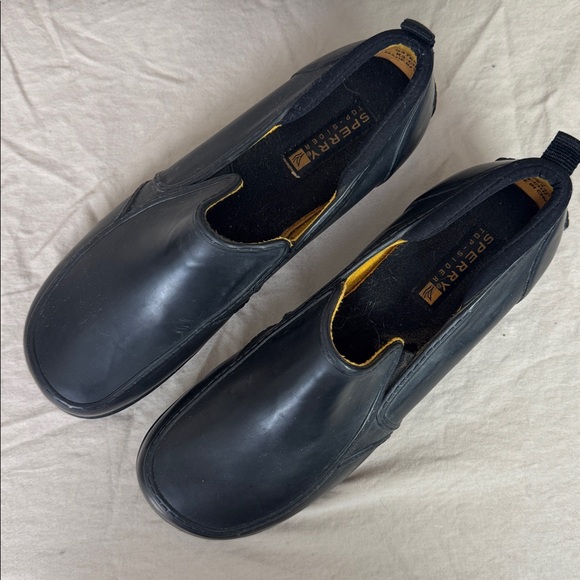 Sperry Topsider women’s black slip on rubber boat shoe deck shoe size 8 - Picture 2 of 9